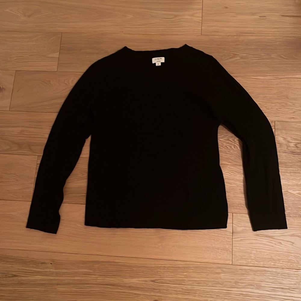 J.Crew black cashmere crewneck sweater
